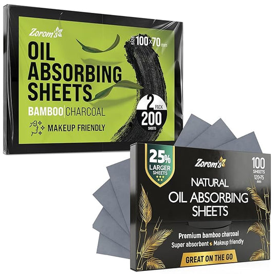 Save 10% on 3 Pack - Natural Oil Blotting Sheets for Face with Bamboo Charcoal - 25% Larger + Natural Oil Blotting Sheets for Face with Bamboo Charcoal