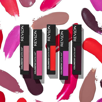 Revlon ColorStay Satin Ink Liquid Lipstick, Longwear Rich Lip Colors, Formulated with Black Currant Seed Oil, 011 Own It, 0.17 fl oz