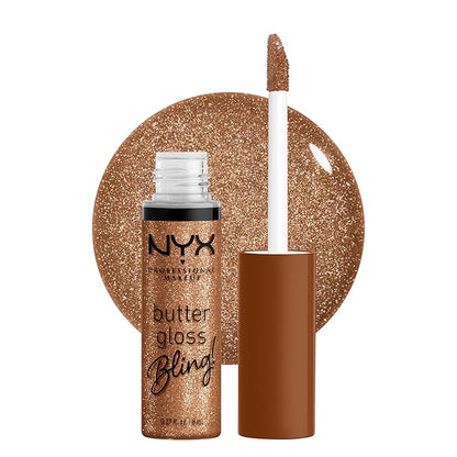 NYX PROFESSIONAL MAKEUP Butter Gloss Bling Lip Gloss, Non Sticky and Shiny Vegan Lip Makeup - Shimmer Down