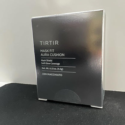 [*Mini Size*] TIRTIR Aura Glow Silver Cushion | Korean Cushion Foundation, (#33N Macchiato, 0.15 Fl Oz)