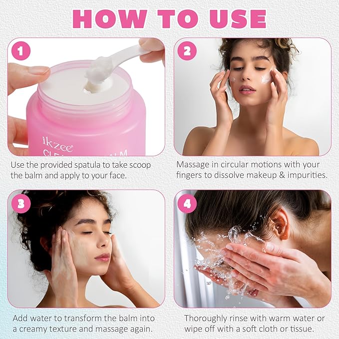 Cleansing Balm Makeup Remover - 100ml Deep Nourishing Makeup Remover Balm, Luxurious Hydrating Cleanser for Waterproof, Gentle for All Skin Types, Cherry Scented
