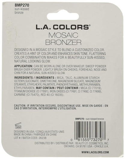 L.A. COLORS HD Mosaic Bronzer (carded), Sun-Kissed Bronze CBMP270 (Pack of 2)