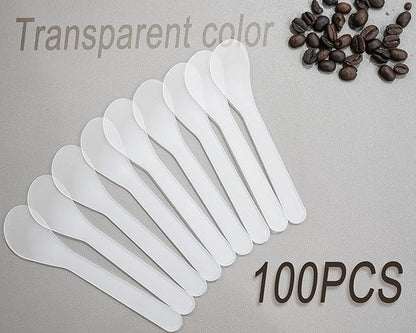 100 PCS of White Color Cosmetic Spatula for Makeup Face Mask Plastic Spoon Disposable Makeup Tools for Mixing and Sampling 4.88'' x 1.06”/Spatulas Skin Care Facial Cream Mask Spatula