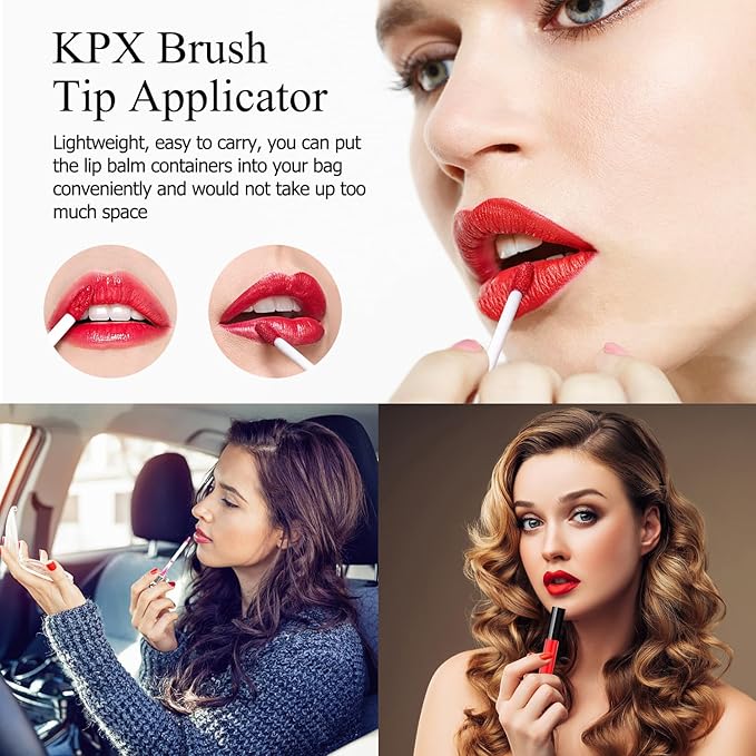 KPX 30 Pcs lip Gloss Tube Containers Bulk Wand 10ml Empty Clear Pink Lip Oil Tubes Refillable Lip Balm Bottles with Rubber Insert for DIY Makeup Such as Lip Samples, Homemade Lip Balm(Black)