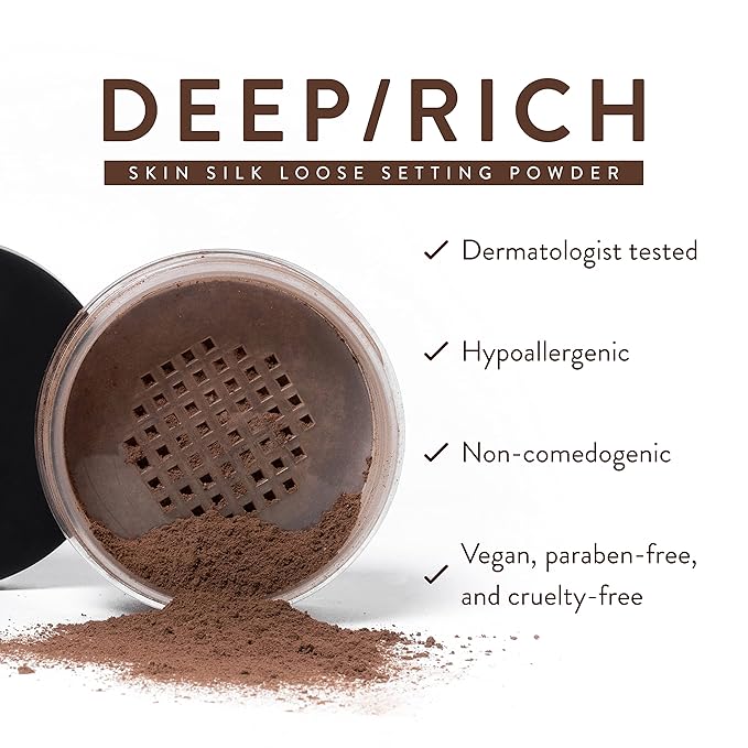 Mented Cosmetics Pressed Powder Makeup, Translucent Setting Powder Compact for Face Make up, Oil Control, Matte Finish, Long-Lasting Wear, Ideal for Black Women, Portable Compact Design, Deep/Rich