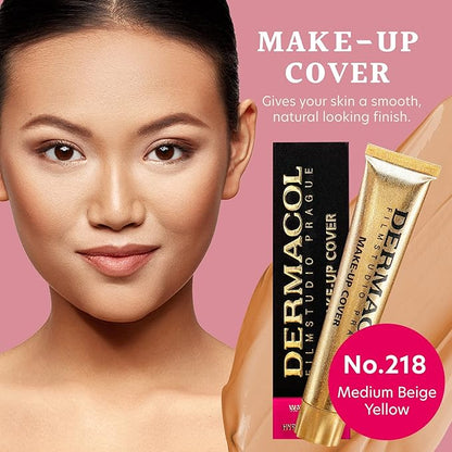 Dermacol - Full coverage foundation, Liquid Makeup Matte Foundation with SPF 30, Waterproof Foundation for Oily Skin, Acne, & Under Eye Bags, Long-Lasting Makeup Products, 30g, Shade 218