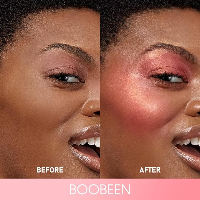 Boobeen Cream Makeup Blush Stick, Shimmer Blush for Cheeks, Lightweight Waterproof Highlighter Blush Wand, Easy to Blend