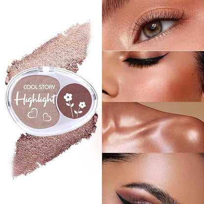 Face High Lighters Makeup Glitter Illuminator Pressed Powder Luminizers Eyeshadow Palette Powder for Face Body Cheek Skin 4#