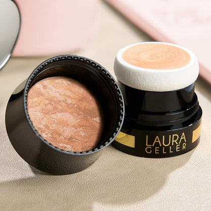 LAURA GELLER NEW YORK Baked Balance-n-Glow To Go Travel Size Illuminating Foundation - Medium - Buildable Sheer to Light Coverage - Satin Finish