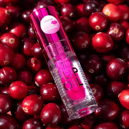 essence | Hydra Kiss Lip Oil |Intense Hydration & Glossy Finish | Infused with Hyaluronic Acid, Vitamin E & Jojoba Oil | Vegan & Cruelty Free (06 | Cranberry Is Back)