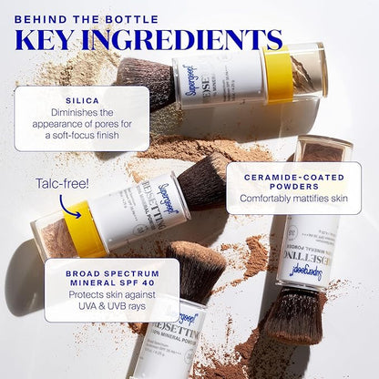 Supergoop! (Re)setting 100% Mineral Powder, Deep - 0.15 oz - Makeup Setting Powder + Broad Spectrum SPF 35 PA+++ Sunscreen - With Ceramides, Olive Glycerides & Coated Silica Spheres