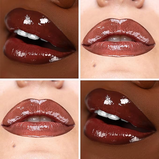 The Lip Bar Vegan Non-Sticky Lip Gloss, with Hydrating Shea Butter for a Lightweight, High Shine Finish, Flyy Girl - Rich Brown