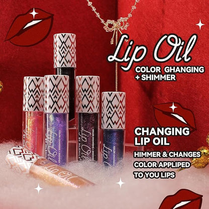 Boss Up Color Changing Lip Oil, Shimmering Temperature Color Changing Lip Gloss Tinted Lip Stain, Long Lasting Nourishing Moisturizing Lip Glow Oil for Lip Care (03#)