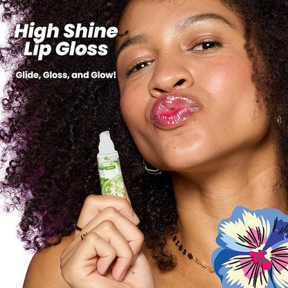 Blossom Lip Gloss Tubes, Pickle Scented Thick Clear High Shine Moisturizing Flower Lip Gel with Nourishing Jojoba Seed Oil, Infused with Real Flowers, 0.3oz, Pickle