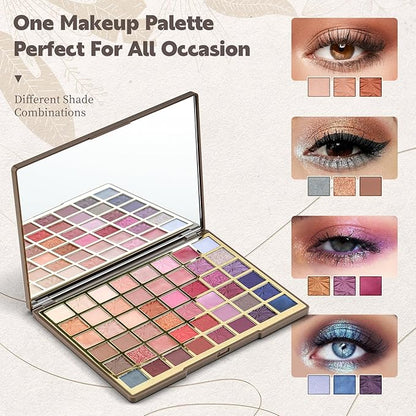 Color Nymph 48 Colors Face Makeup Palette, Eye shadow Palette Popular Color Makeup Blending Palettes For Eyes Face Pigmented Eyeshadow Set Matte/Glitter/Shimmer Eyeshadow Pallets