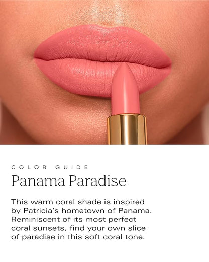 by Patricia De León | High Powered Lipstick (Panamá Paradise) | Intensely Colored Soft Coral Matte Finish Lipsticks | Long Lasting Hydrating Formula, Creamy Texture & Weightless Coverage | Vegan | .14 fl oz