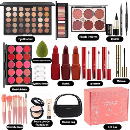 M All In One Full Makeup Kit,Multipurpose Women's Makeup Sets,Beginners and Professionals Alike,Easy to Carry (Black)