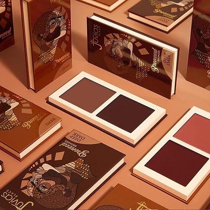 Juvia's Place Bronzed Duo Bronzer Medium - Soft Matte Bronzer, Contour Powder, Long-Wearing & Buildable Bronzing Powder - Suitable for Medium Skin Tone