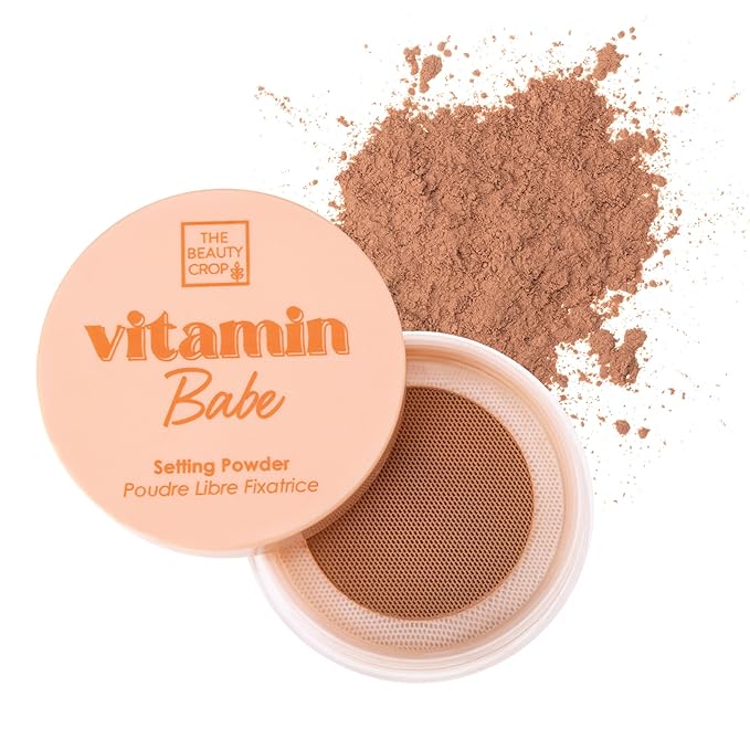 The Beauty Crop Vitamin Babe Setting Powder - Talc-Free Loose Powder for Flawless Finish - Deep Shade - 0.35 oz