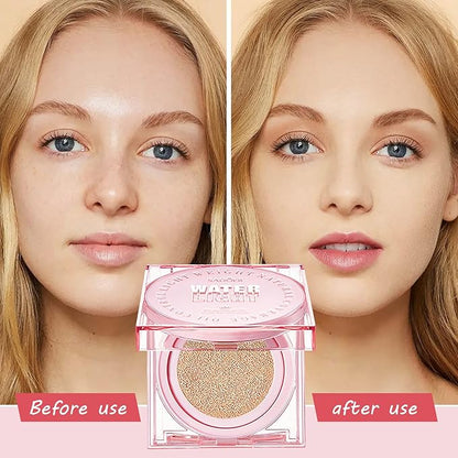 Hydra Air Cushion Foundation, Long-Lasting Moisturizer,Glow Finish, Face Contouring Concealer, Brighten Skin Tone