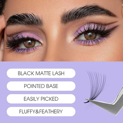 1200 Fans Lash Extension Premade Fans Eyelash Extensions 9-20mm Mixed 12D Eyelash Extension D Curl Pointed Base Volume Lash Extensions Lash Extensions(1200PCS-12D-0.07-D, 9-20mm mixed tray)