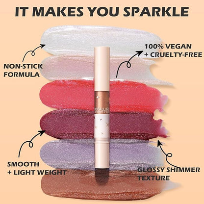 FOCALLURE Glitter Lip Gloss,High Shine Shimmer Lipstick,Long Lasting Plumping Lipgloss,Hydrating,Moisturizing,Non-Sticky and Lightweight Formula for Lip Color,Daja Vu
