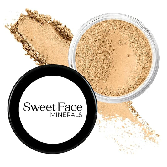 (Beige) (5gm Jar) FOUNDATION Mineral Makeup with SPF 18+, Full Coverage Matte Loose Powder, Bare Face Cosmetics