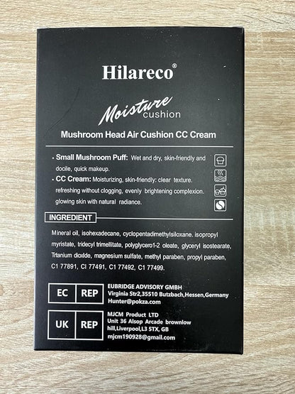 2 PCS Mushroom Head Air Cushion CC Cream Nature Foundation,Foundation Brush Powder Brush,Moisturizing Concealer, Bright Makeup Base Long Lasting (#02 Natural+#03 Warm Nude)