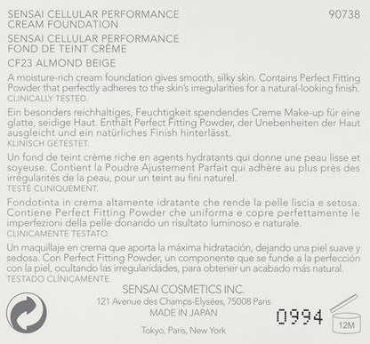 Kanebo Sensai Cellular Performance Cream Foundation Number CF23, Almond Beige 30 ml