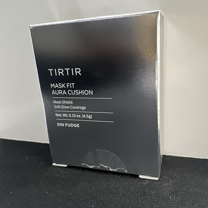 [*Mini Size*] TIRTIR Aura Glow Silver Cushion | Korean Cushion Foundation, (#51N Fudge, 0.15 Fl Oz)