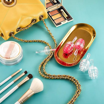18 Pieces Empty Lip Gloss Tubes Honey Pots Shaped Plastic Gloss Container Mini Clear Refillable Lip Balm Bottle Container with 2 Pieces Plastic Funnels for Women DIY Cosmetics, 6 ml