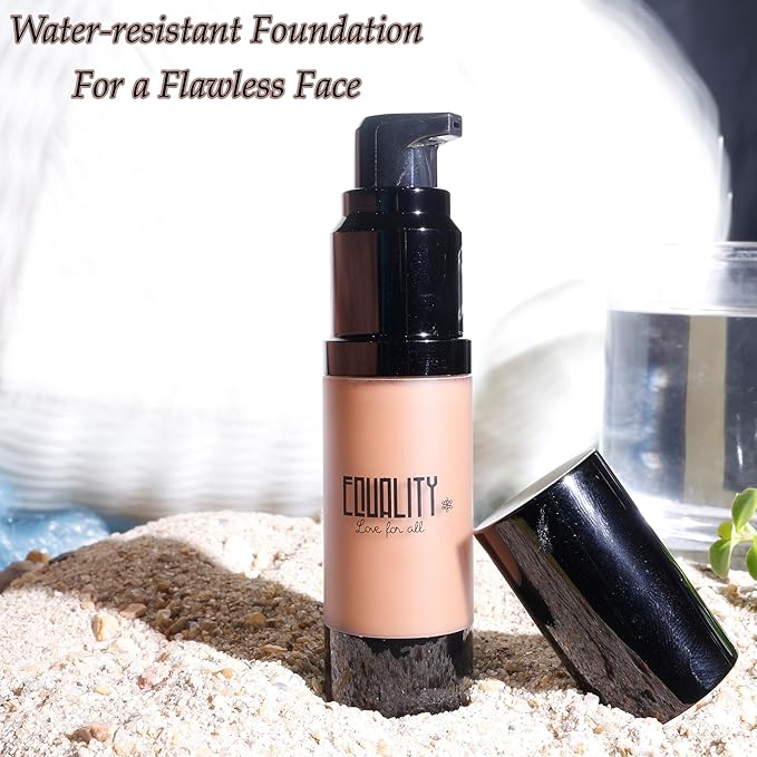 EQUALITY HI-DEF Foundation, Water resistant, Medium to Full coverage, Dewy finish non-matt, 12 hour wear Shine control, Cruelty Free, Paraben Free, 18ml/0.61 US Fl Oz - N10