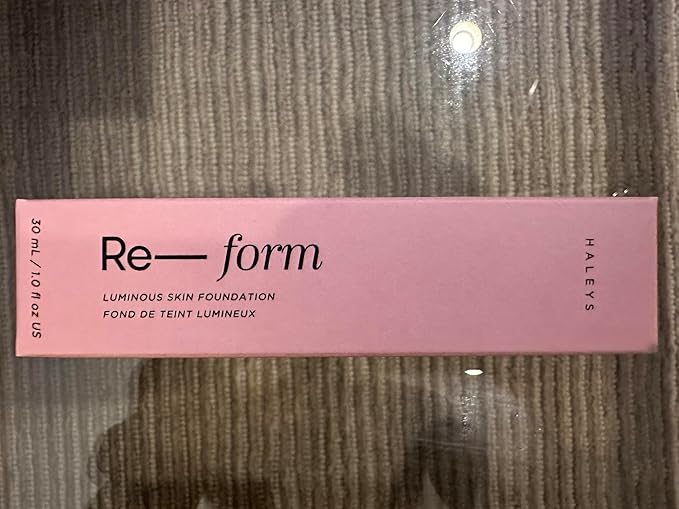 HALEYS Re-form Luminous Skin Foundation, VEGAN + CRUELTY-FREE, Blurs, Conceals, Blendable, Buildable Med-to-Full Coverage, Weightless, Oil-free, All-Day Wear, Hyaluronic Acid, All skin types (5.0)