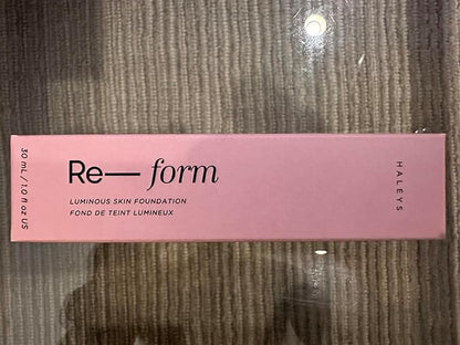 HALEYS Re-form Luminous Skin Foundation, VEGAN + CRUELTY-FREE, Blurs, Conceals, Blendable, Buildable Med-to-Full Coverage, Weightless, Oil-free, All-Day Wear, Hyaluronic Acid, All skin types (5.0)