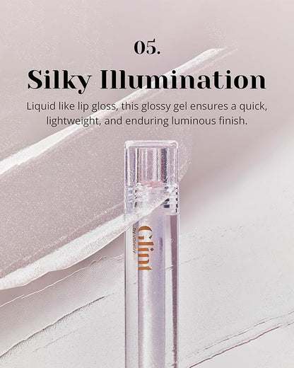 Glint Liquid Gel Highlighter (Glitter Veil, 0.1oz) - Multi-Use Face & Body Gloss for Smooth Glow, Long-Lasting Illuminator Balm for Healthy Radiance. Korean Makeup. Eyes, Cheeks