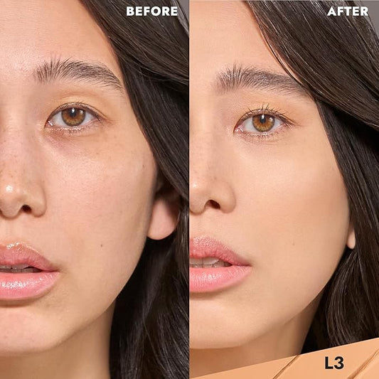 COVER FX Complete Coverage Kit: Total Cover Cream Foundation - Shade L3 + Custom Cover Blending Brush
