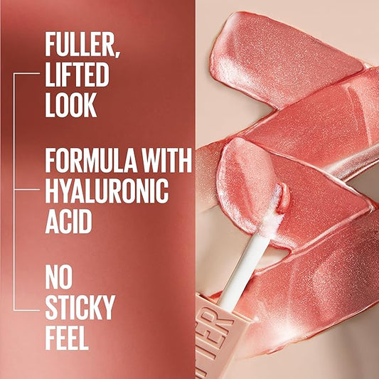 Maybelline Lifter Gloss, Hydrating Lip Gloss with Hyaluronic Acid, High Shine for Plumper Looking Lips, Topaz, Terracotta Neutral, 0.18 Ounce
