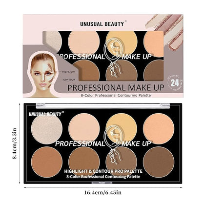 Makeup Highlight & Contour Pro Palette Lightweight Blendable Long Lasting Waterproof Non-Smudge Natural Makeup Contour