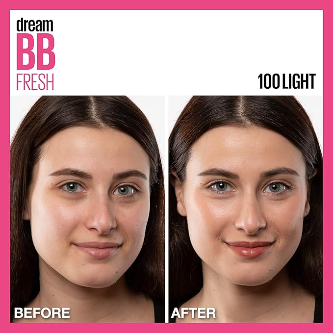 Maybelline Dream Fresh Skin Hydrating BB cream, 8-in-1 Skin Perfecting Beauty Balm with Broad Spectrum SPF 30, Sheer Tint Coverage, Oil-Free, Light, 1 Fl Oz (Pack of 2)