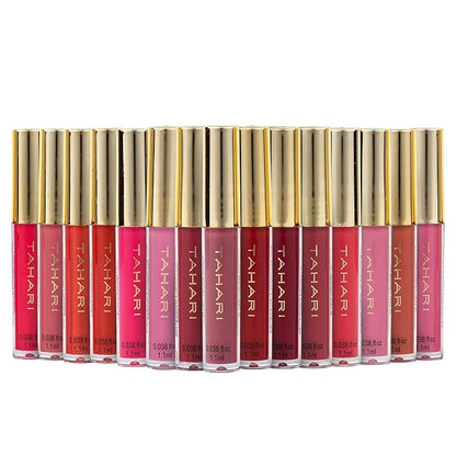 Tahari 15pc Lip Gloss Set – Lip Glosses for Women and Girls, Long-Lasting Color Lip Gloss Collection with Rich Varied Shades (Midnight Floral)