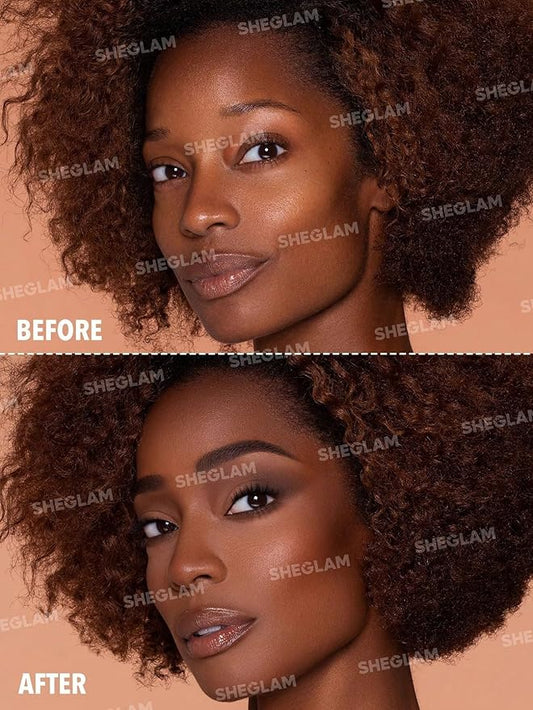 SHEGLAM Sunside Bronzer Powder Contour Long Wear Evenly Pigmented Neutral Warm Tone Sculpting Natural Matte Contour & Bronzer Face Makeup-Warm Ray