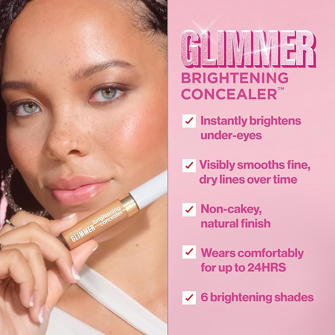 Revlon Glimmer Brightening Concealer, Liquid Under Eye Makeup, Made with Caffeine, Vitamin C, & Stevioside, 175, 0.3 fl oz