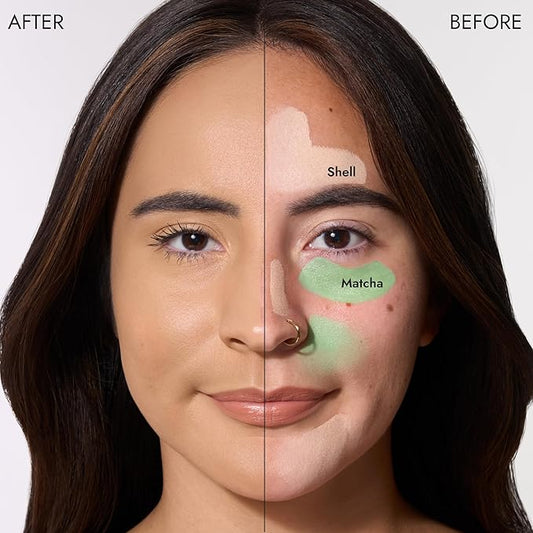 COVER FX Correct Stick Color Correcting Duo, Matcha + Peachy - Redness Correcting Green Concealer - Brightening Darkness Neutralizer