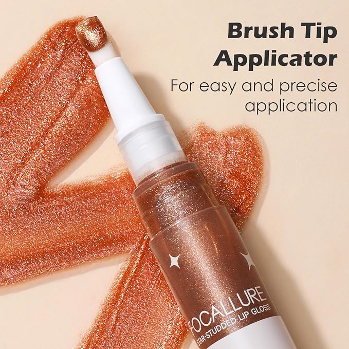 FOCALLURE Glitter Lip Gloss,High Shine Shimmer Lipstick,Long Lasting Plumping Lipgloss,Hydrating,Moisturizing,Non-Sticky and Lightweight Formula for Lip Color,Serein