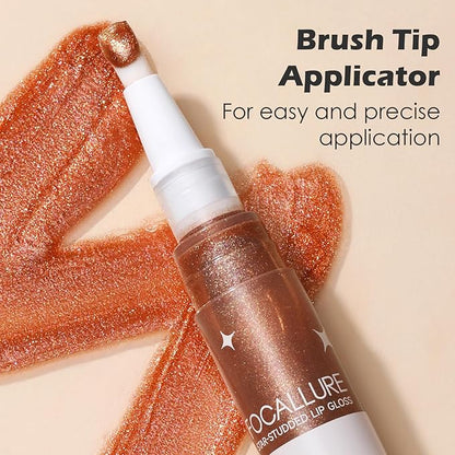 FOCALLURE Glitter Lip Gloss,High Shine Shimmer Lipstick,Long Lasting Plumping Lipgloss,Hydrating,Moisturizing,Non-Sticky and Lightweight Formula for Lip Color,Serein