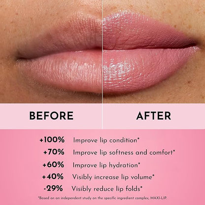 Forget the Filler Lip-Plumping Line-Smoothing Satin Cream Lipstick, Little Lady Daisy, Pink, 0.1 Ounce