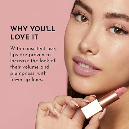 Forget the Filler Lip-Plumping Line-Smoothing Satin Cream Lipstick, Little Lady Daisy, Pink, 0.1 Ounce
