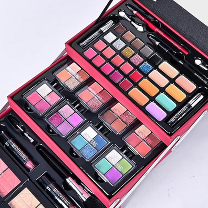 Makeup Kit, Professional Makeup Palette Travel Makeup Case with Eyeshadow Lipstick Concealer Lip Gloss Eyeliner Mascara Contour Bronzer Powder, Makeup Sets for Women Girl