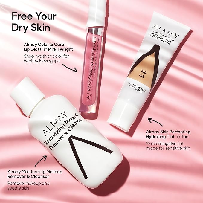 Almay Color & Care Hydrating Lip Gloss, Soft Natural Hues, Prebiotic Complex, Hyaluronic Filling-Sphere Technology, 500 Sunrise Punch, 0.1 Fl Oz