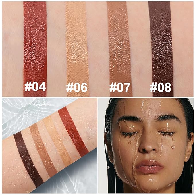 4pcs Liquid Concealer Stick,Full Coverage，4 Colors Corrector Foundation,Long Wear Under Eye Concealer Stick for Dark Circles,Blemishes,Acne,Freckles